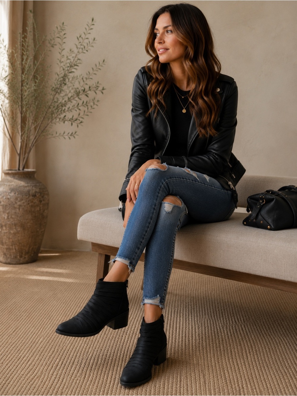NWOT Caslon Leon Black Suede Leather Ankle Booties | Nordstrom | Size 9